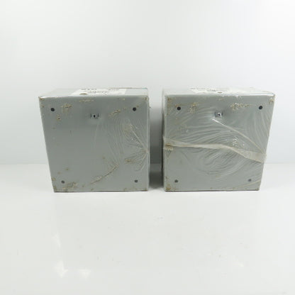 EXM 1100 DF080804N 8" x 8" x 4 Screw Cover Electrical Junction Box Lot Of 2 NEW