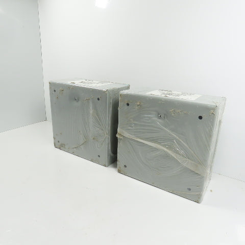 EXM 1100 DF080804N 8" x 8" x 4 Screw Cover Electrical Junction Box Lot Of 2 NEW