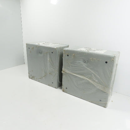 EXM 1100 DF080804N 8" x 8" x 4 Screw Cover Electrical Junction Box Lot Of 2 NEW