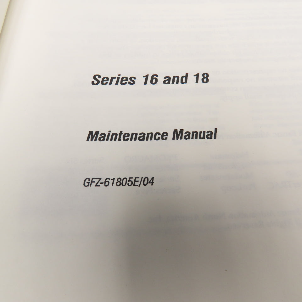 GE Fanuc GFZ-61805E/04 Series 16 And 18 Maintenance Manual