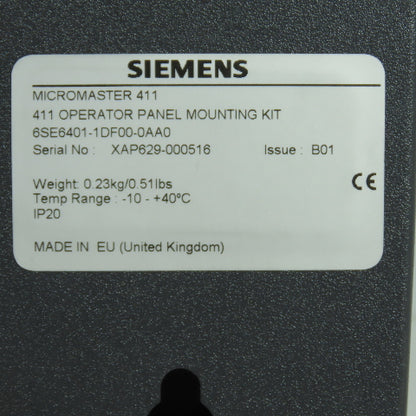 Siemens 6SE6400-0BP00-0AA0 Operator Panel W/6SE6401-1DF00-0AA0 Mount & Cable NEW