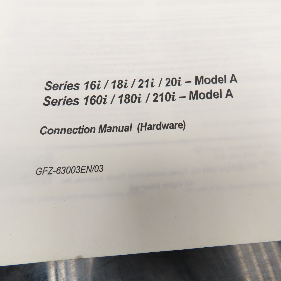 GE Fanuc GFZ-63003EN/03 16i/18i/21i/20i-Model A 160i/180i/210i Connection Manual