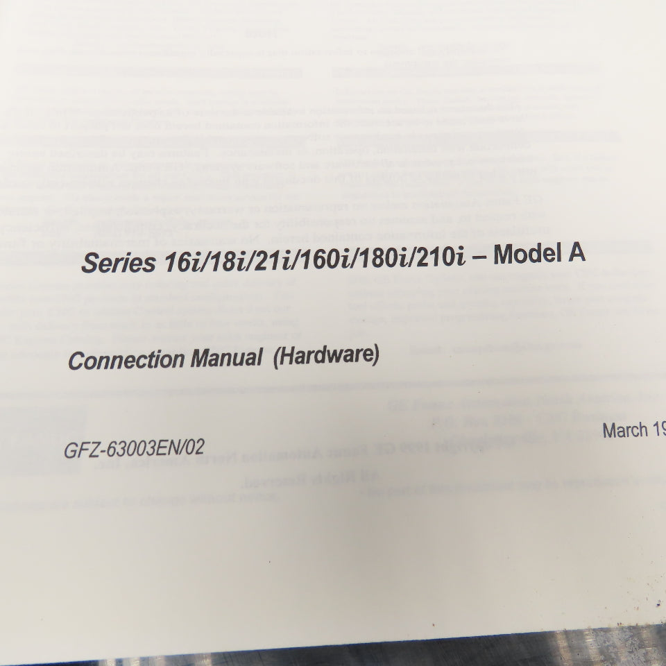GE Fanuc GFZ-63003EN/02 16i/18i/21i/160i/180i/210i -Model A Connection Manual