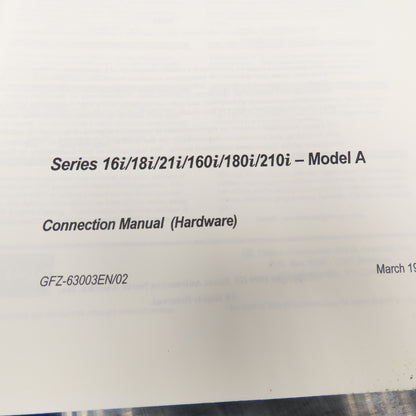 GE Fanuc GFZ-63003EN/02 16i/18i/21i/160i/180i/210i -Model A Connection Manual