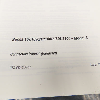 GE Fanuc GFZ-63003EN/02 16i/18i/21i/160i/180i/210i -Model A Connection Manual