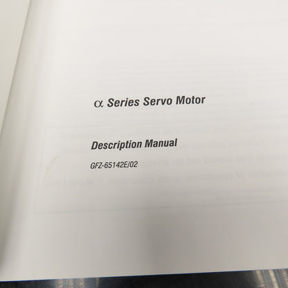 GE Fanuc GFZ-65142E/02 Alpha Series a Series Servo Motor Description Manual