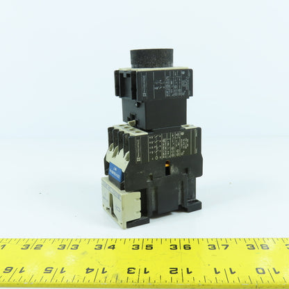 Telemecanique CA2 DN31 10A Contactor 220v Coil W/ LA3 DR4 Time Delay Relay