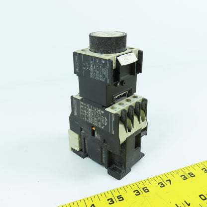 Telemecanique CA2 DN31 10A Contactor 220v Coil W/ LA3 DR4 Time Delay Relay
