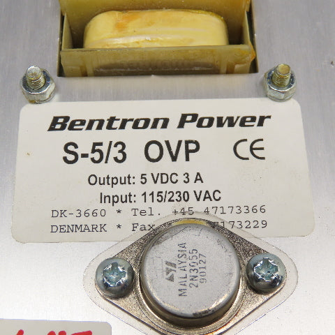 Bentron Power S-5/3 OVP 115/230VAC 5VDC 3A Power Supply