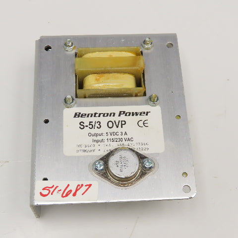 Bentron Power S-5/3 OVP 115/230VAC 5VDC 3A Power Supply