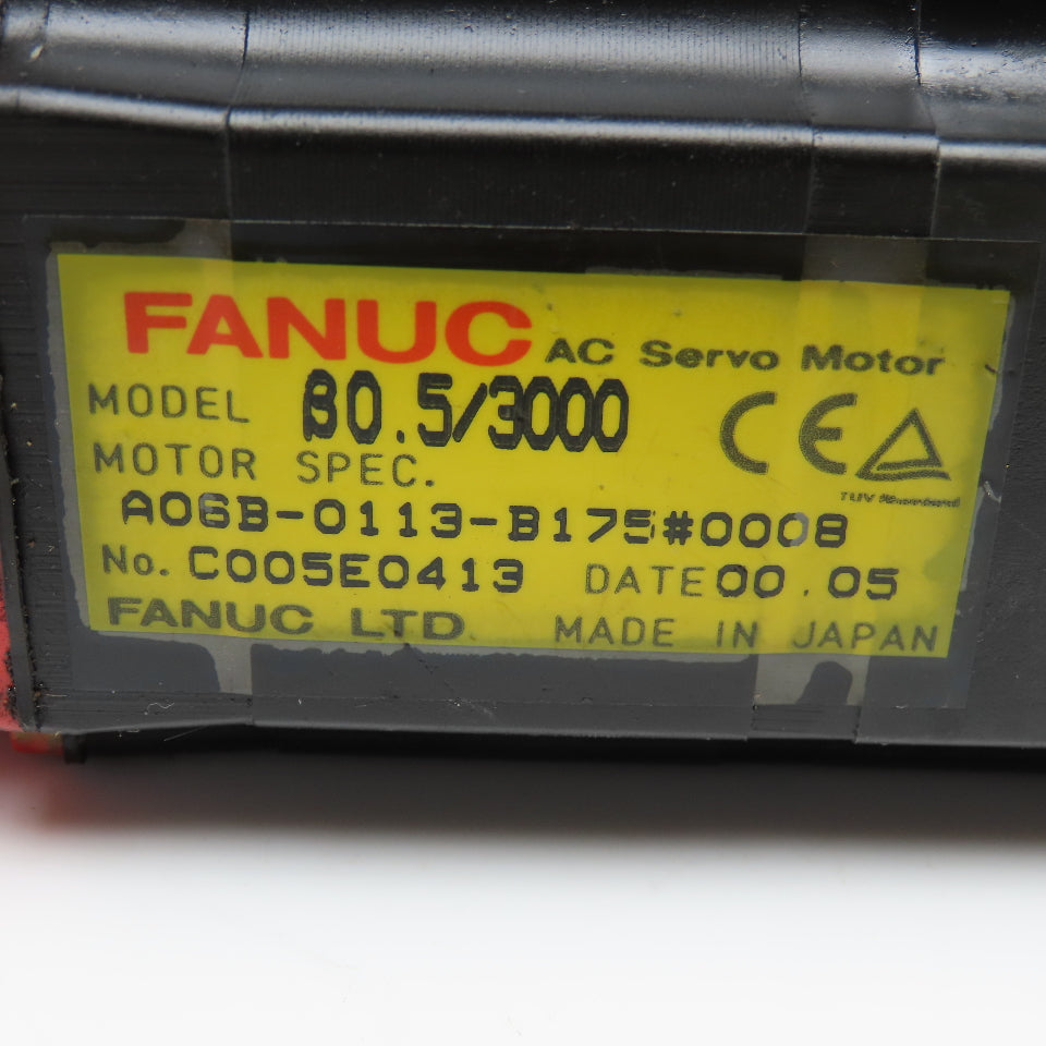Fanuc A06B-0113-B175 0.2kW 200Hz 3000RPM 2.8A 48VDC Servo Motor
