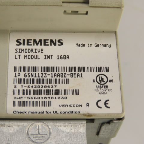Siemens 6SN1123-1AA00-0EA1 Simodrive LT Modul INT 160A Power Supply Parts/Repair