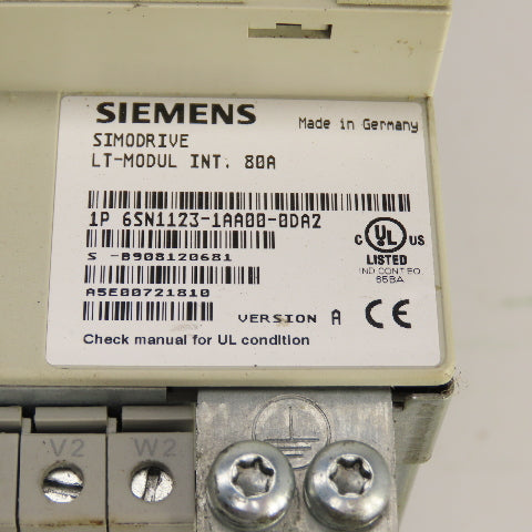 Siemens 6SN1123-1AA00-0DA2 Version A Simodrive LT-Modul INT 80A