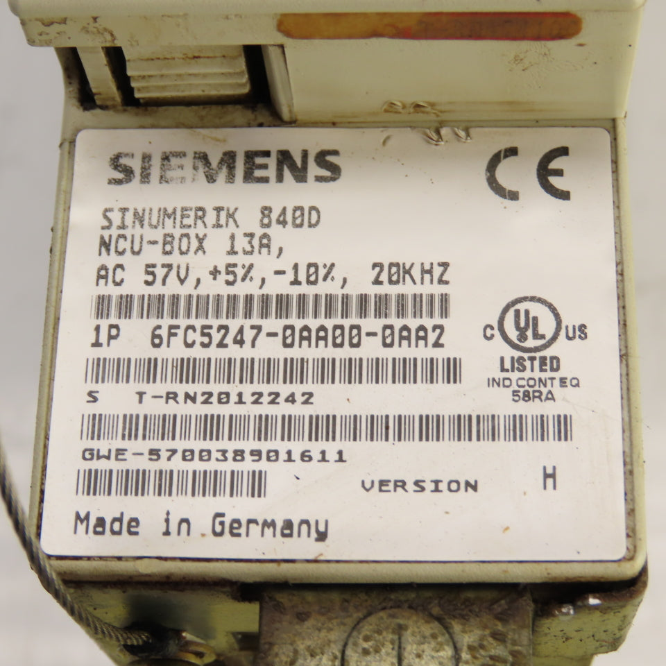 Siemens 6FC5247-0AA00-0AA2 Version H Sinumerik 840D NCU-Box 13A