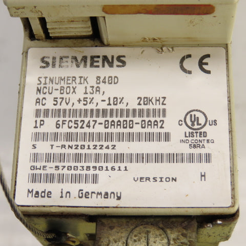 Siemens 6FC5247-0AA00-0AA2 Version H Sinumerik 840D NCU-Box 13A