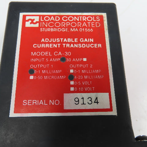 Load Controls Inc. Model CA-30 5 Amp Adjustable Gain Current Controller
