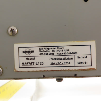Bonitron M3575T-L125 Dynamic Braking Transistor 230VAC 125A