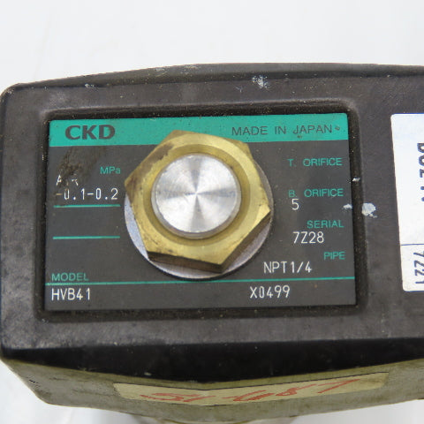 CKD HVB4 1 1/4" NPT Solenoid Valve 24VDC Coil