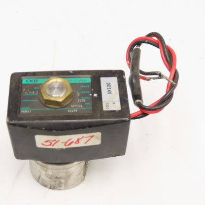 CKD HVB4 1 1/4" NPT Solenoid Valve 24VDC Coil