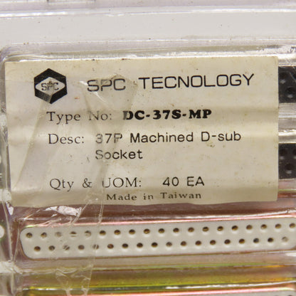 SPC Technology DC-37S-MP 37 Pin Solder Cup Female Sub-D Connector Lot Of 10