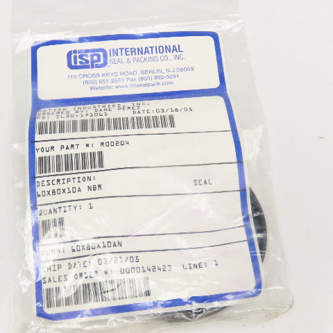 International Seal & Packing 60x80x10A NBR Rotary Shaft Oil Seal