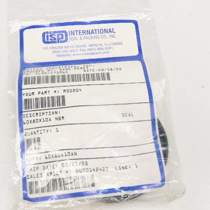 International Seal & Packing 60x80x10A NBR Rotary Shaft Oil Seal