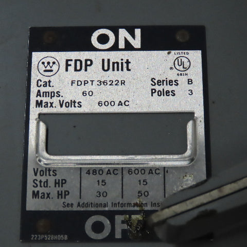 Westinghouse FY48384 Type FDP 400A 3Ph 3W 480V Fused Panel Switch Board