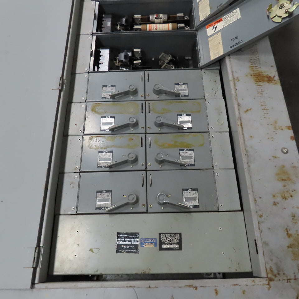 Westinghouse FY48384 Type FDP 400A 3Ph 3W 480V Fused Panel Switch Board