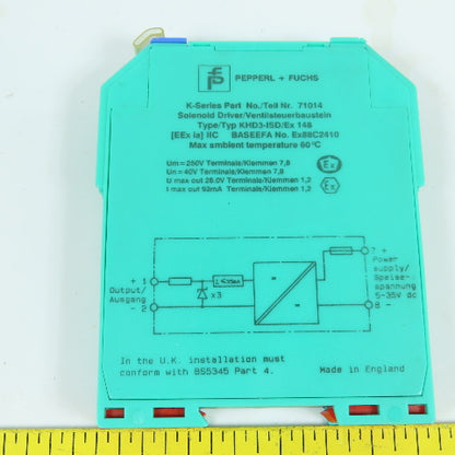 Pepperl + Fuchs KHD3-ISD/Ex 148 Solenoid Driver Relay 5-35VDC
