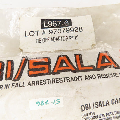 DBI/Sala L967-6 Fall Arrest Restraint Tie Off Adaptor PT 6'