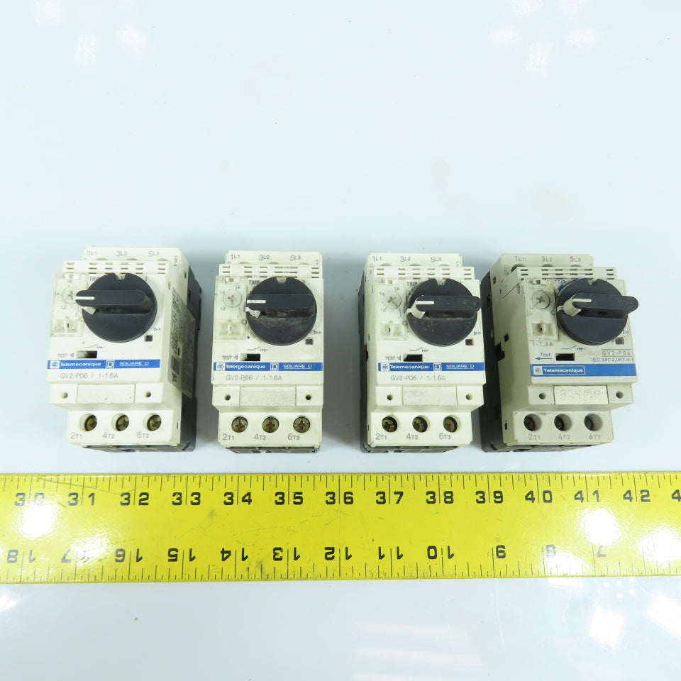 Telemecanique GV2-P06 1-1.6A Motor Protector Circuit Breaker Lot Of 4