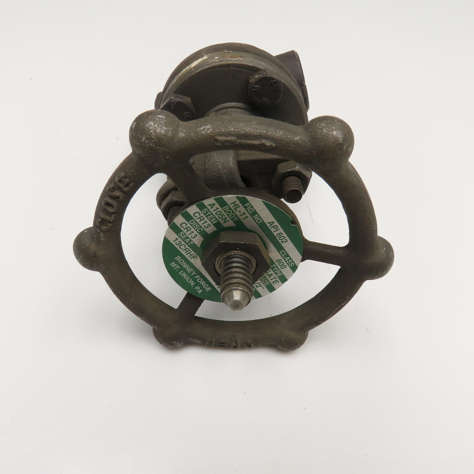 Bonney Forge API 602 1/2" Socket Weld Gate Valve Class 800 1976WP
