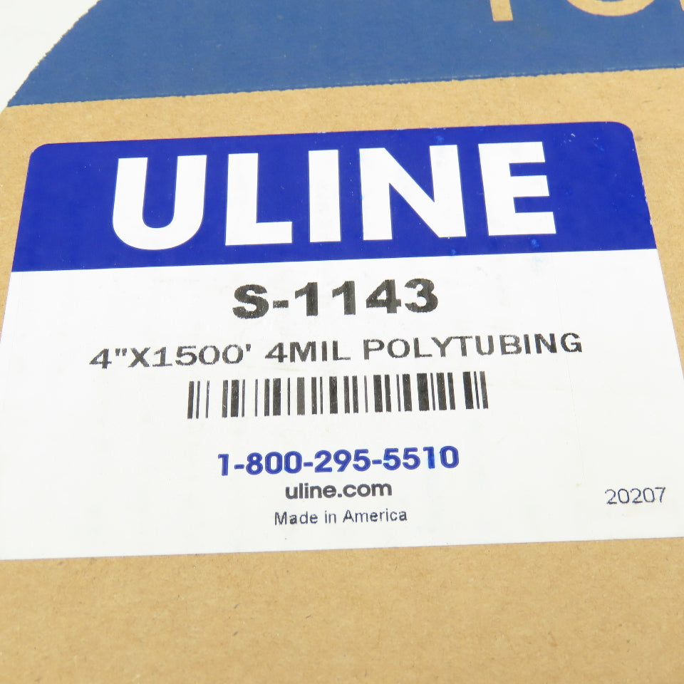 Uline S-1143 4" x 1500' 4 Mil Polytubing Poly Bag Roll 1"Or 3" Core