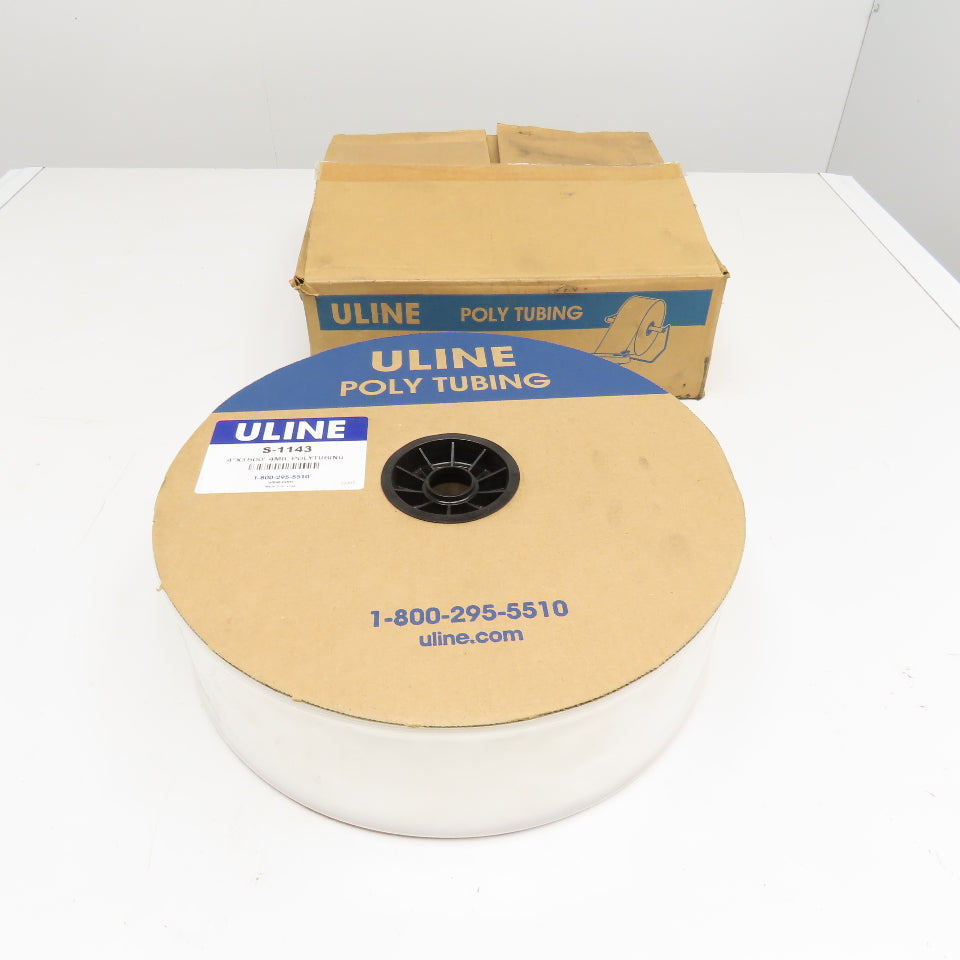 Uline S-1143 4" x 1500' 4 Mil Polytubing Poly Bag Roll 1"Or 3" Core