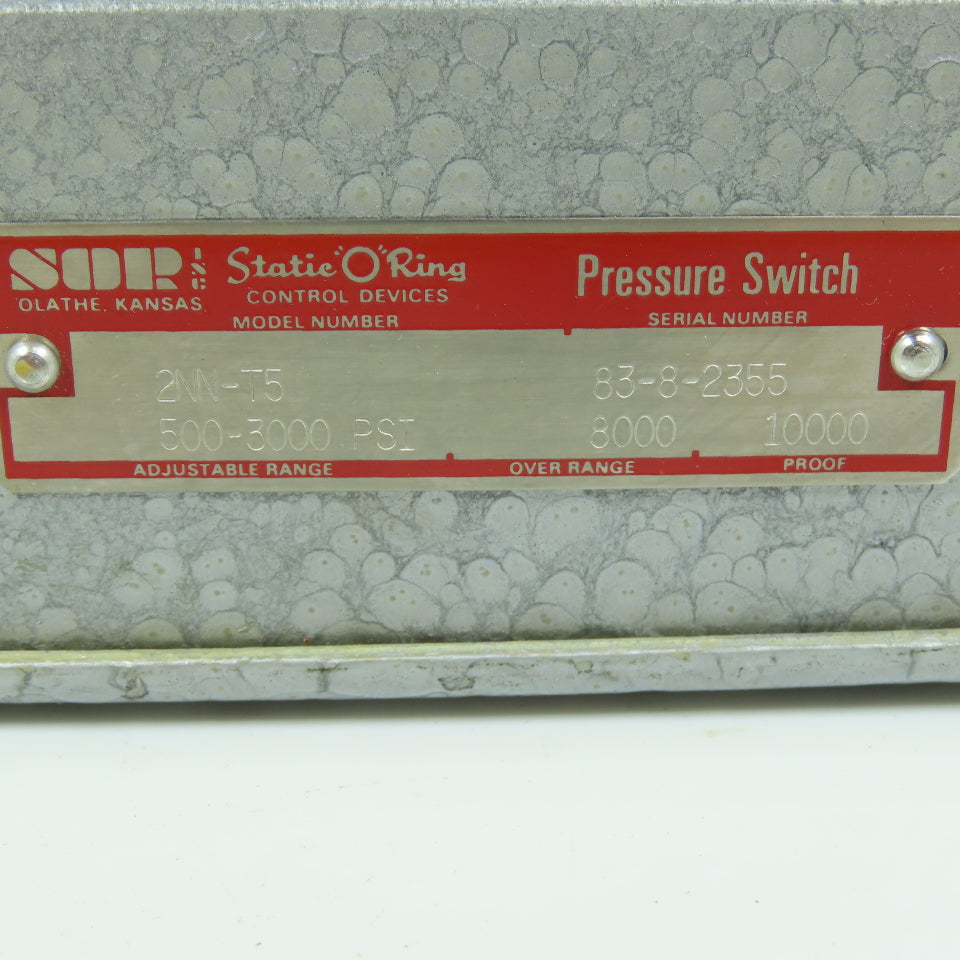 Static-O-Ring Sor 2NN-T5 Pressure Switch 500-3000PSI