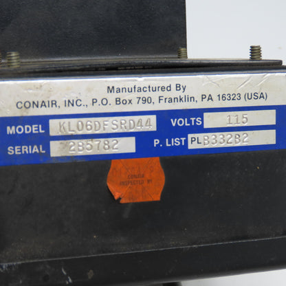 Conair KL06DFSRD44 Industrial Feeder Hopper Loader Junction Box