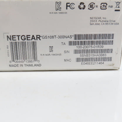 Netgear GS108T-300NAS 8-Port Gigabit Ethernet Smart Managed Switch NEW Sealed