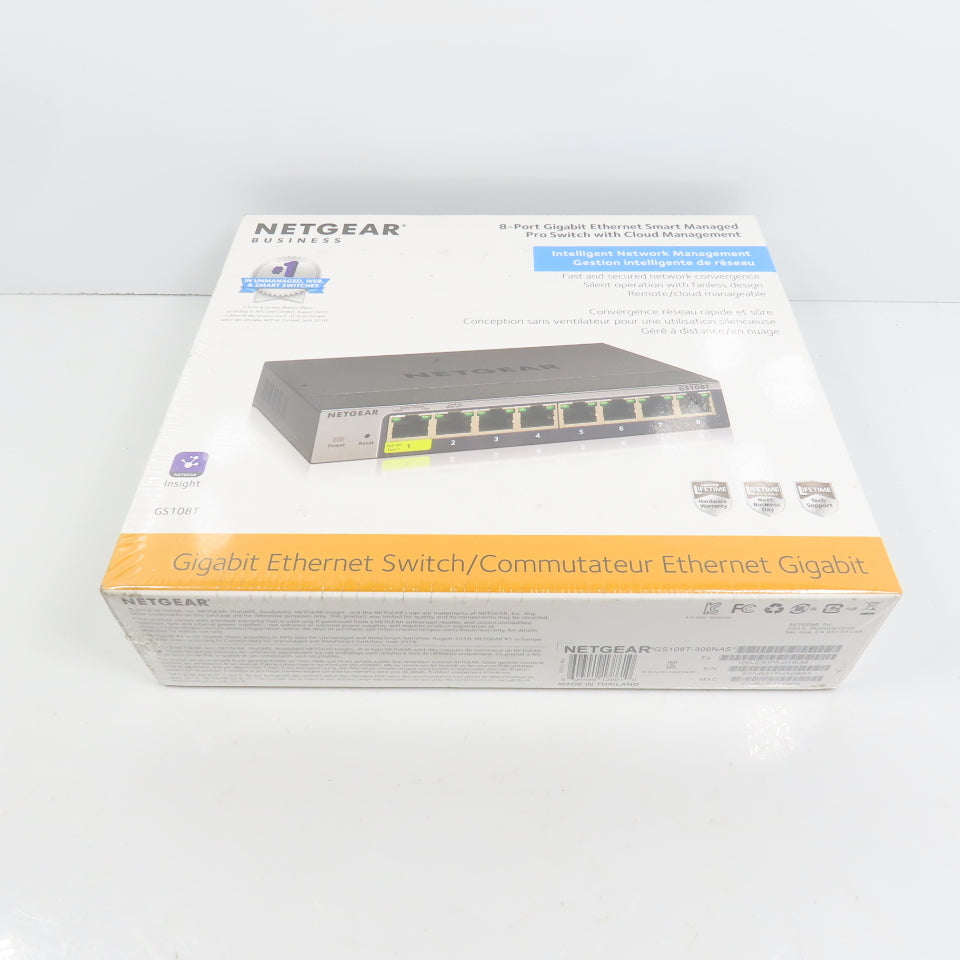 Netgear GS108T-300NAS 8-Port Gigabit Ethernet Smart Managed Switch NEW Sealed