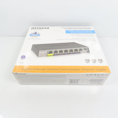 Netgear GS108T-300NAS 8-Port Gigabit Ethernet Smart Managed Switch NEW Sealed