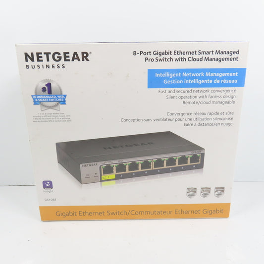 Netgear GS108T-300NAS 8-Port Gigabit Ethernet Smart Managed Switch NEW Sealed