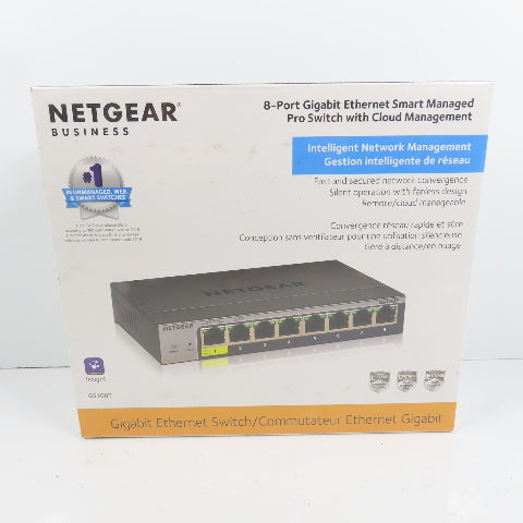Netgear GS108T-300NAS 8-Port Gigabit Ethernet Smart Managed Switch NEW Sealed
