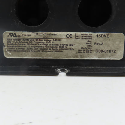 Dart Rev A 15DVE 15 Series DC Speed Controller 120/240VAC Input 0-90/180VDC Out