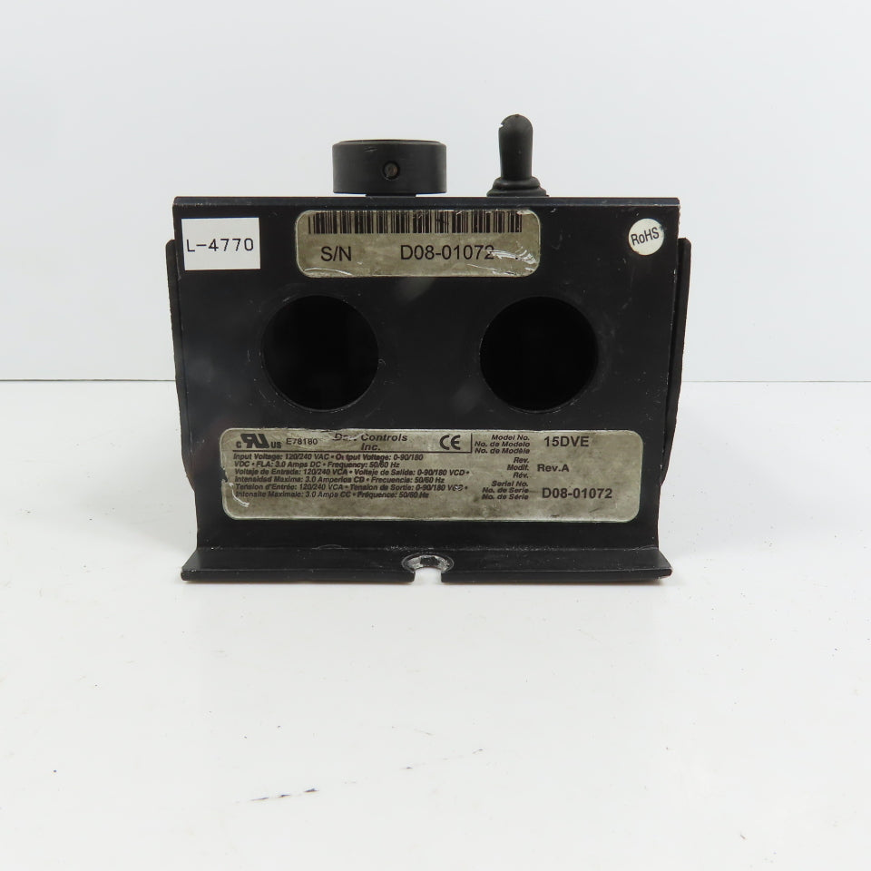 Dart Rev A 15DVE 15 Series DC Speed Controller 120/240VAC Input 0-90/180VDC Out