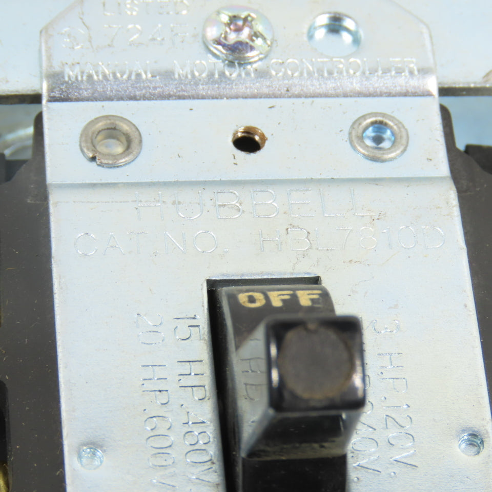 Hubbell HBL7810D HBL7810BW 30A Manual Motor Controller Switch 20HP 600V Lot Of 2