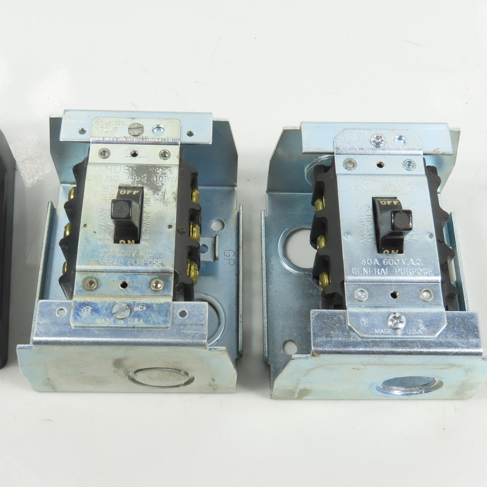 Hubbell HBL7810D HBL7810BW 30A Manual Motor Controller Switch 20HP 600V Lot Of 2