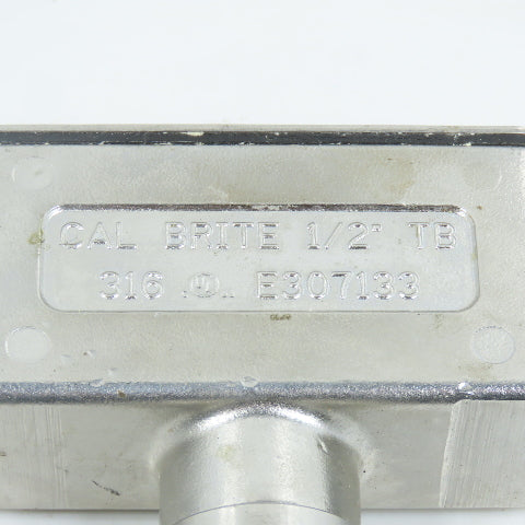 Calbrite E307133 1/2" TB 316 Stainless Steel Conduit Body W/ Cover