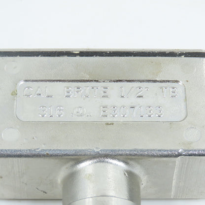 Calbrite E307133 1/2" TB 316 Stainless Steel Conduit Body W/ Cover
