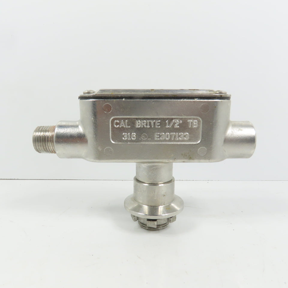Calbrite E307133 1/2" TB 316 Stainless Steel Conduit Body W/ Cover