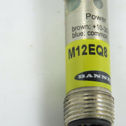 Banner M12EQ8 Threaded Barrel Photoelectric Sensor 10-30VDC