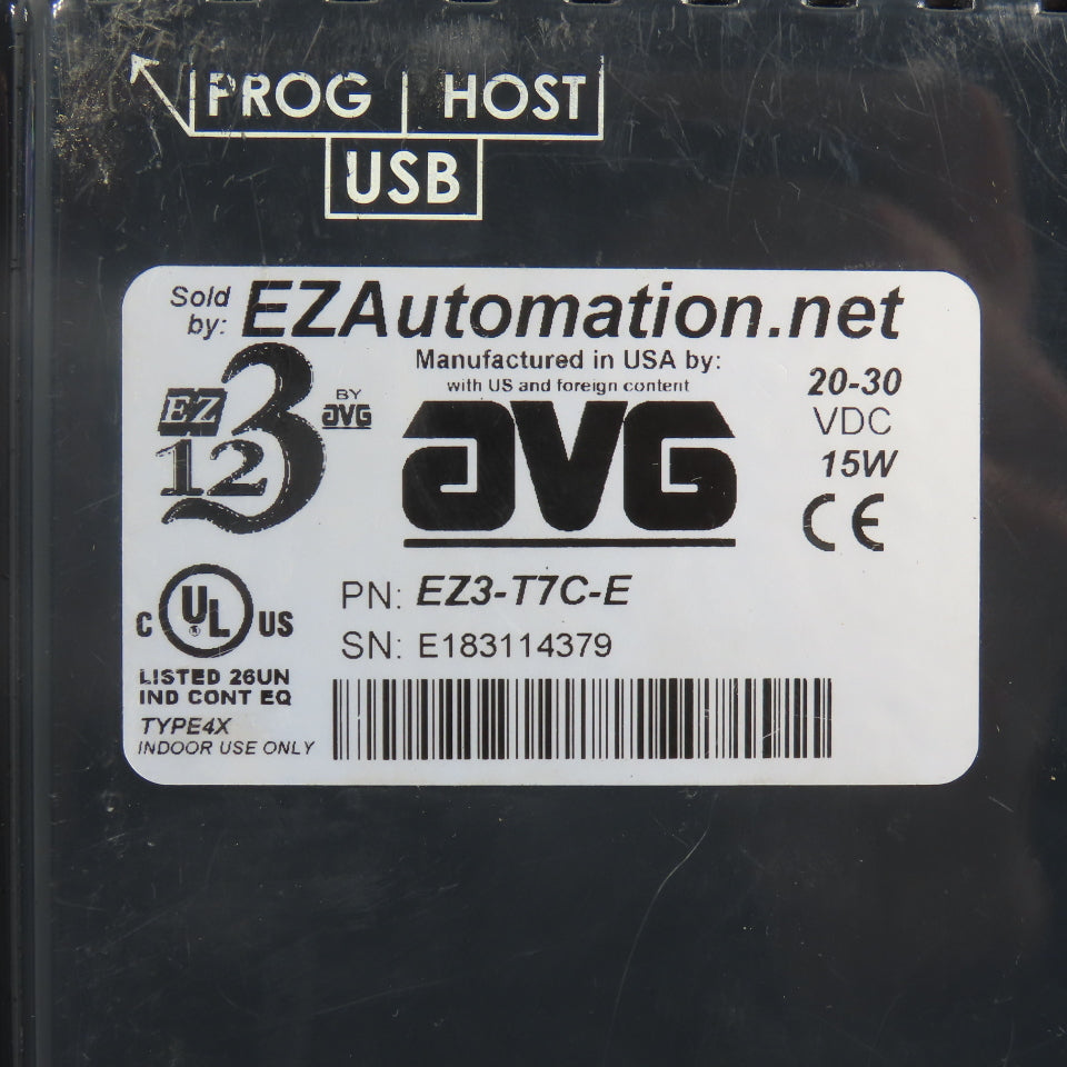 EZ Automation EZ3-T7C-E 7" TFT HMI Display & PLC Combo 20-30VDC